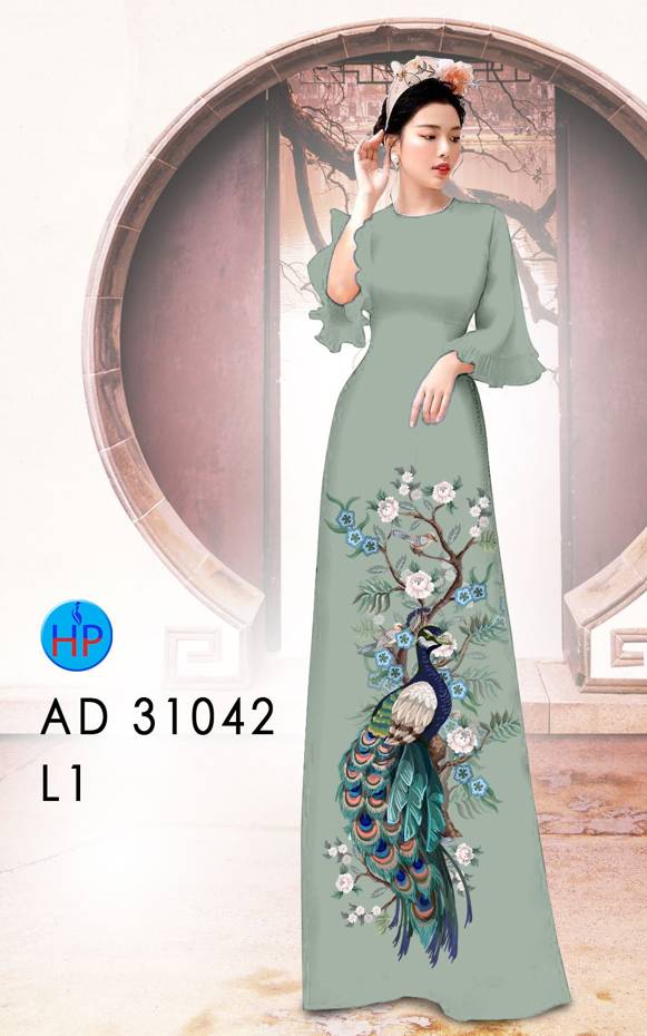 Vải Áo Dài Chim Công Vừa Ra AD 31042 45 Vải Áo Dài Chim Công Vừa Ra  AD 31042