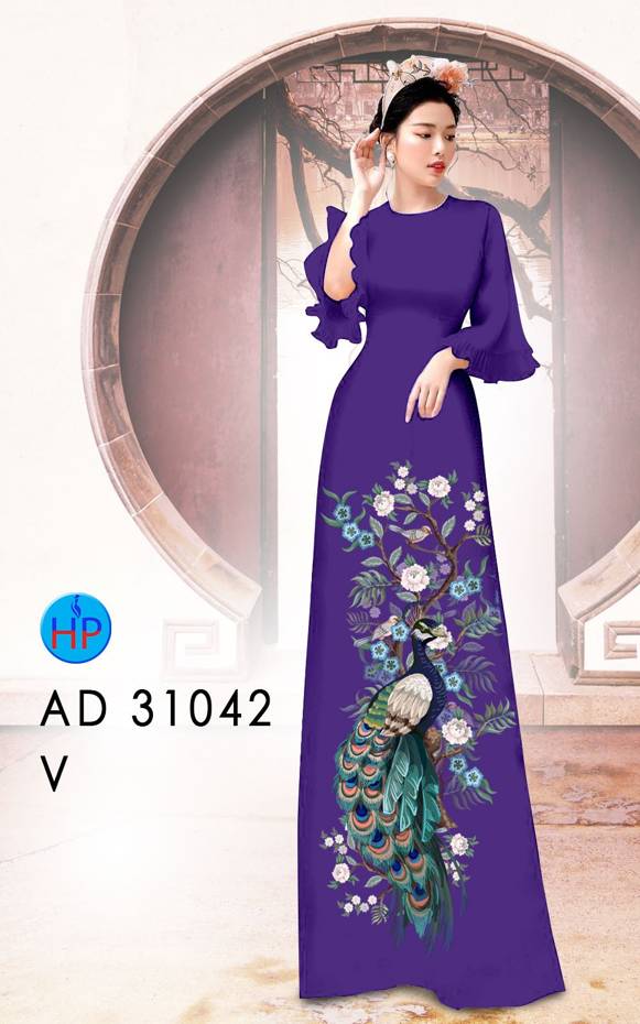 Vải Áo Dài Chim Công Vừa Ra AD 31042 51 Vải Áo Dài Chim Công Vừa Ra  AD 31042