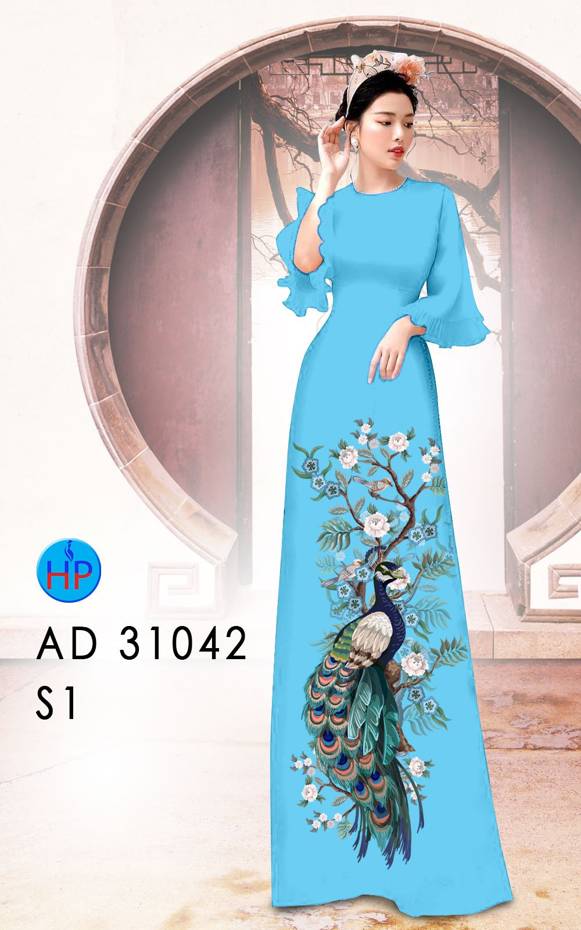 Vải Áo Dài Chim Công Vừa Ra AD 31042 52 Vải Áo Dài Chim Công Vừa Ra  AD 31042