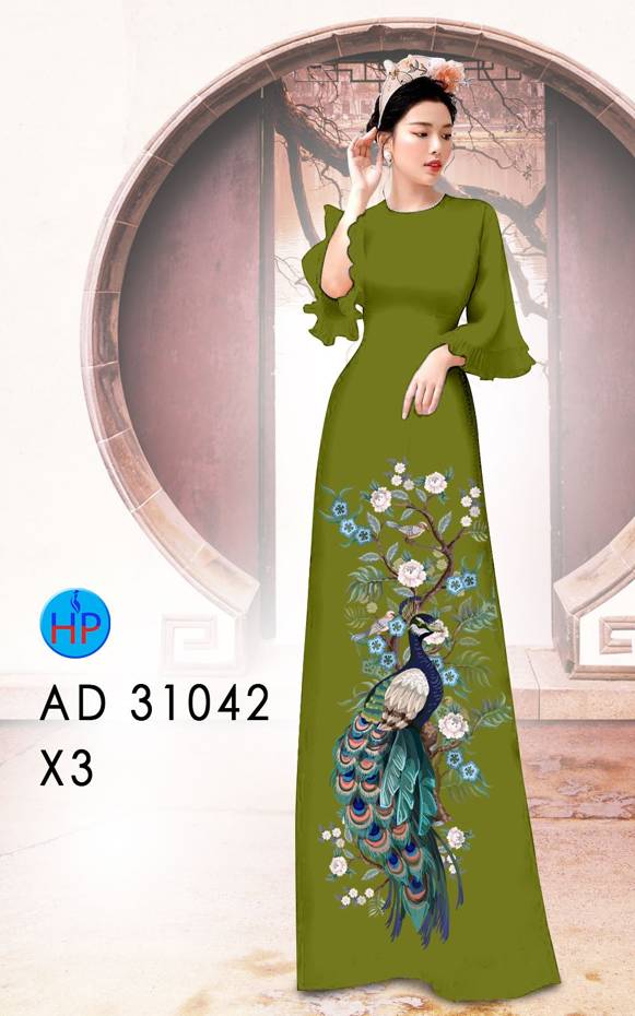 Vải Áo Dài Chim Công Vừa Ra AD 31042 54 Vải Áo Dài Chim Công Vừa Ra  AD 31042