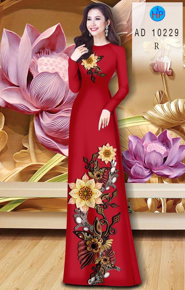 Vải Áo Dài Hoa In 3D Độc Đáo AD 10229 42 Vải Áo Dài Hoa In 3D Độc Đáo AD 10229