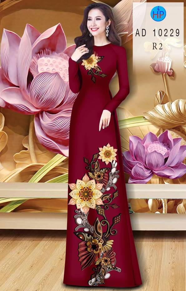 Vải Áo Dài Hoa In 3D Độc Đáo AD 10229 41 Vải Áo Dài Hoa In 3D Độc Đáo AD 10229