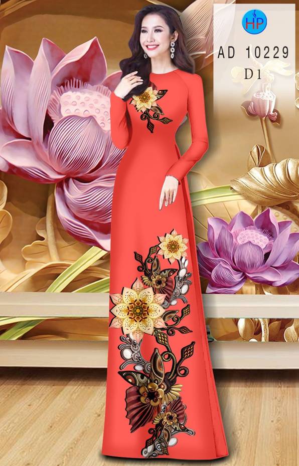 Vải Áo Dài Hoa In 3D Độc Đáo AD 10229 51 Vải Áo Dài Hoa In 3D Độc Đáo AD 10229
