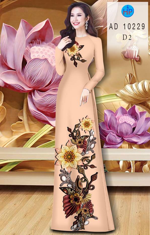 Vải Áo Dài Hoa In 3D Độc Đáo AD 10229 52 Vải Áo Dài Hoa In 3D Độc Đáo AD 10229