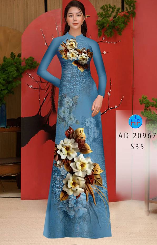 Vải Áo Dài Hoa In 3D Vừa Ra AD 20967 40 Vải Áo Dài Hoa In 3D Vừa Ra  AD 20967