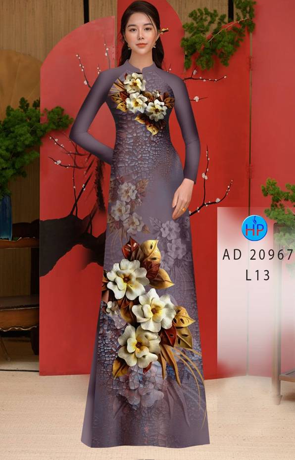 Vải Áo Dài Hoa In 3D Vừa Ra AD 20967 43 Vải Áo Dài Hoa In 3D Vừa Ra  AD 20967
