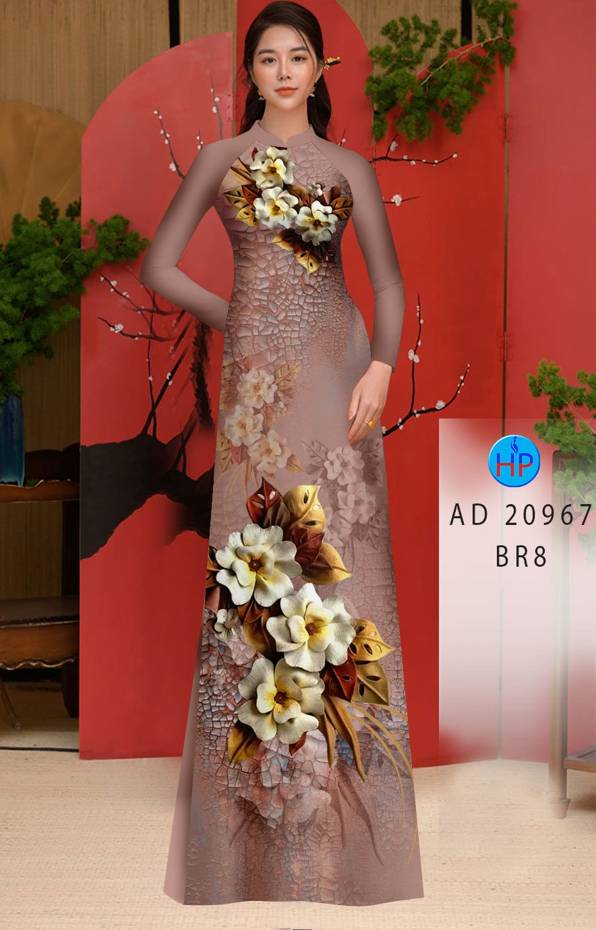 Vải Áo Dài Hoa In 3D Vừa Ra AD 20967 45 Vải Áo Dài Hoa In 3D Vừa Ra  AD 20967