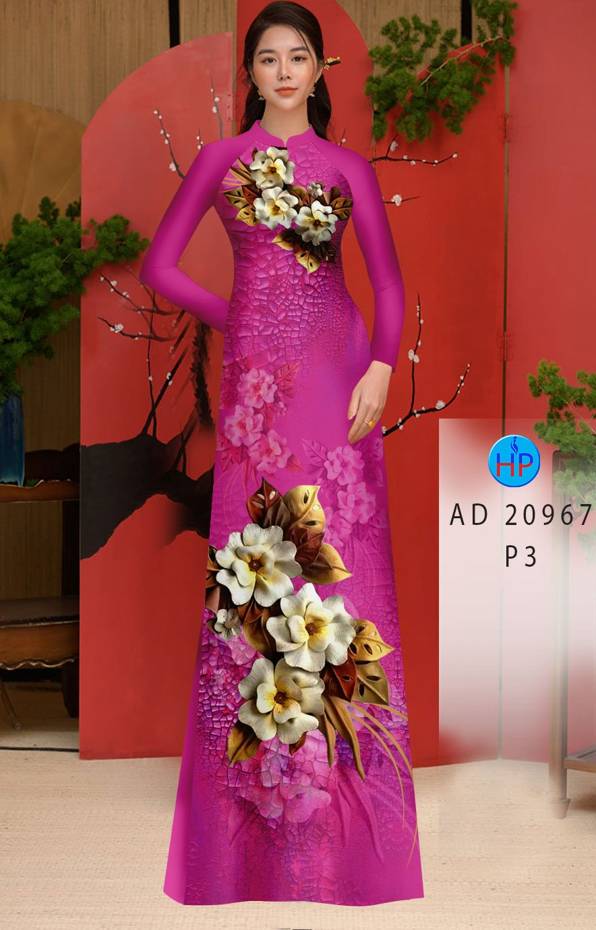 Vải Áo Dài Hoa In 3D Vừa Ra AD 20967 50 Vải Áo Dài Hoa In 3D Vừa Ra  AD 20967