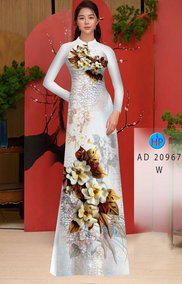 Vải Áo Dài Hoa In 3D Vừa Ra AD 20967 49 Vải Áo Dài Hoa In 3D Vừa Ra  AD 20967
