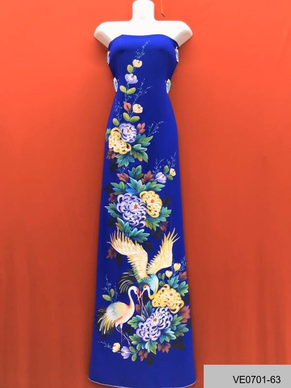 Vải Áo Dài Thái Tuấn Vẽ Chim Hạc Kiểu Mới AD VE0701_61 12 Vải Áo Dài Thái Tuấn Vẽ Chim Hạc Kiểu Mới AD VE0701_61