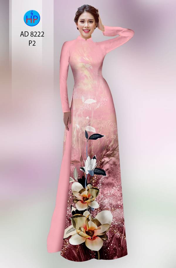 Vải Áo Dài Hoa In 3D Thiết Kế 2021 AD 8222 39 Vải Áo Dài Hoa In 3D Thiết Kế 2021 AD 8222