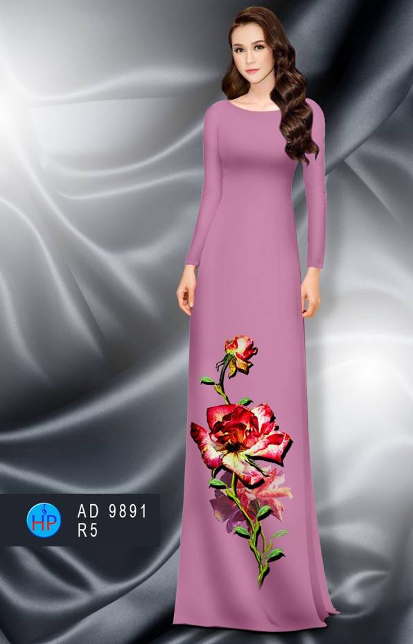 Vải Áo Dài Hoa Hồng Vừa Ra AD 9891 50 Vải Áo Dài Hoa Hồng Vừa Ra  AD 9891