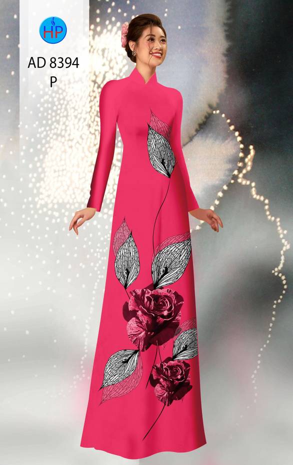 Vải Áo Dài Hoa Hồng Kiểu Mới AD 8394 37 Vải Áo Dài Hoa Hồng Kiểu Mới AD 8394