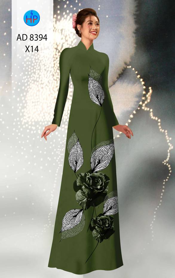 Vải Áo Dài Hoa Hồng Kiểu Mới AD 8394 39 Vải Áo Dài Hoa Hồng Kiểu Mới AD 8394