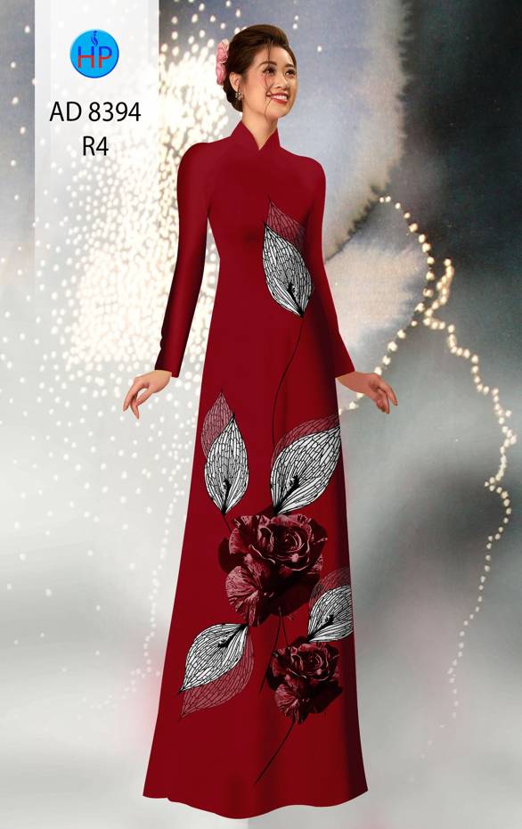 Vải Áo Dài Hoa Hồng Kiểu Mới AD 8394 42 Vải Áo Dài Hoa Hồng Kiểu Mới AD 8394