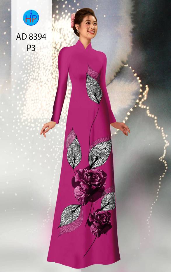 Vải Áo Dài Hoa Hồng Kiểu Mới AD 8394 43 Vải Áo Dài Hoa Hồng Kiểu Mới AD 8394