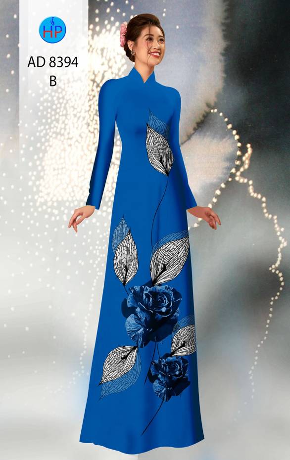 Vải Áo Dài Hoa Hồng Kiểu Mới AD 8394 48 Vải Áo Dài Hoa Hồng Kiểu Mới AD 8394