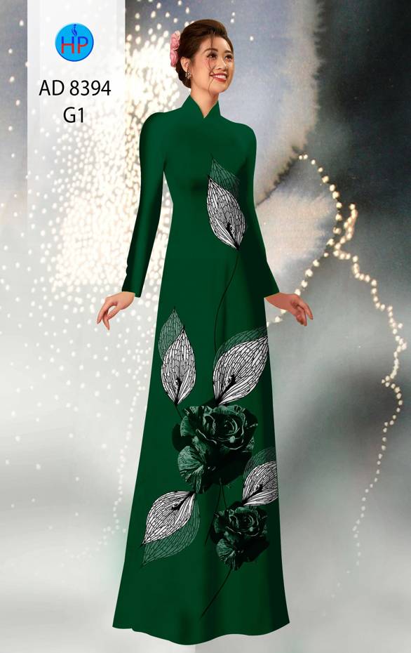 Vải Áo Dài Hoa Hồng Kiểu Mới AD 8394 44 Vải Áo Dài Hoa Hồng Kiểu Mới AD 8394