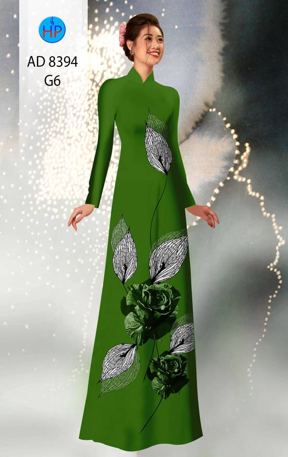 Vải Áo Dài Hoa Hồng Kiểu Mới AD 8394 45 Vải Áo Dài Hoa Hồng Kiểu Mới AD 8394