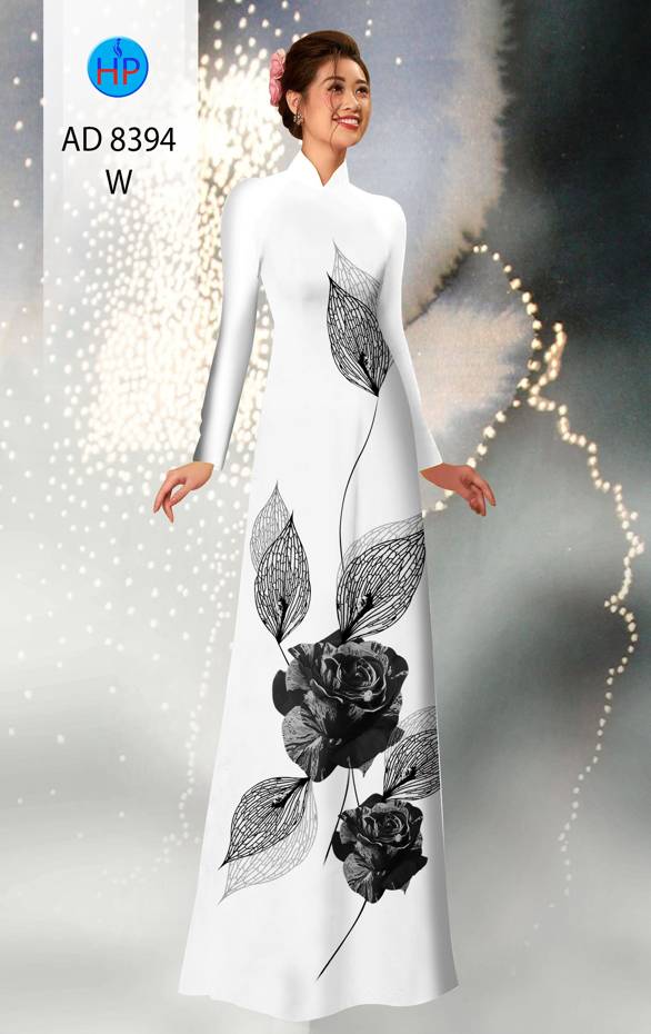 Vải Áo Dài Hoa Hồng Kiểu Mới AD 8394 47 Vải Áo Dài Hoa Hồng Kiểu Mới AD 8394