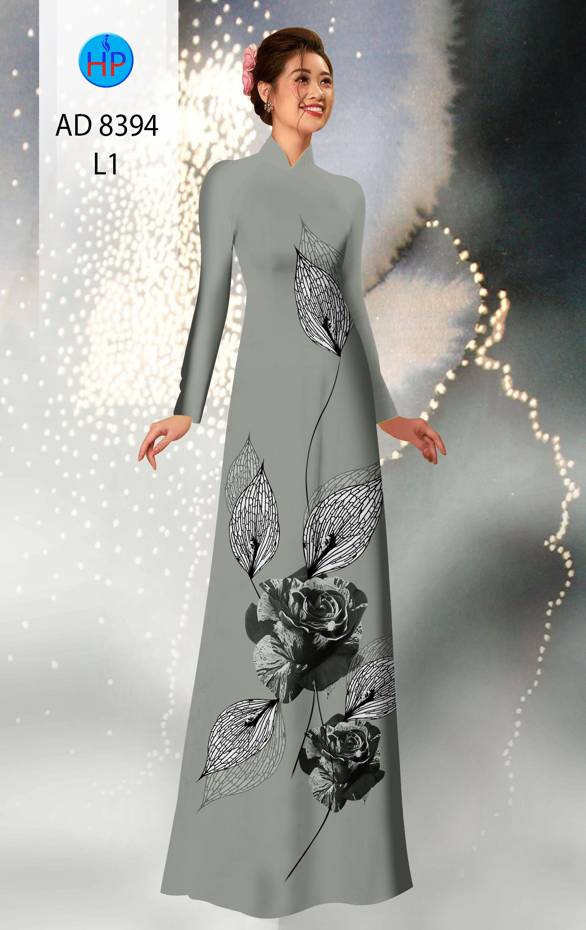 Vải Áo Dài Hoa Hồng Kiểu Mới AD 8394 46 Vải Áo Dài Hoa Hồng Kiểu Mới AD 8394