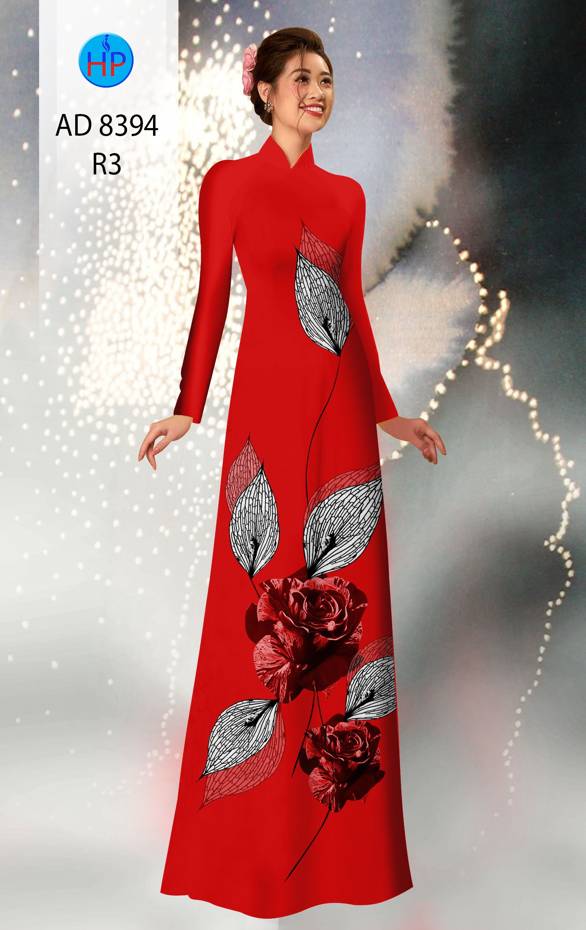 Vải Áo Dài Hoa Hồng Kiểu Mới AD 8394 49 Vải Áo Dài Hoa Hồng Kiểu Mới AD 8394
