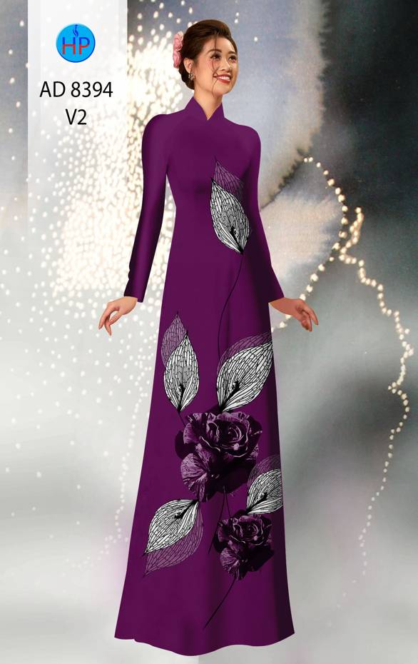 Vải Áo Dài Hoa Hồng Kiểu Mới AD 8394 51 Vải Áo Dài Hoa Hồng Kiểu Mới AD 8394