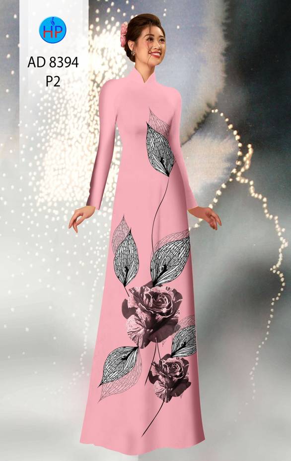 Vải Áo Dài Hoa Hồng Kiểu Mới AD 8394 52 Vải Áo Dài Hoa Hồng Kiểu Mới AD 8394