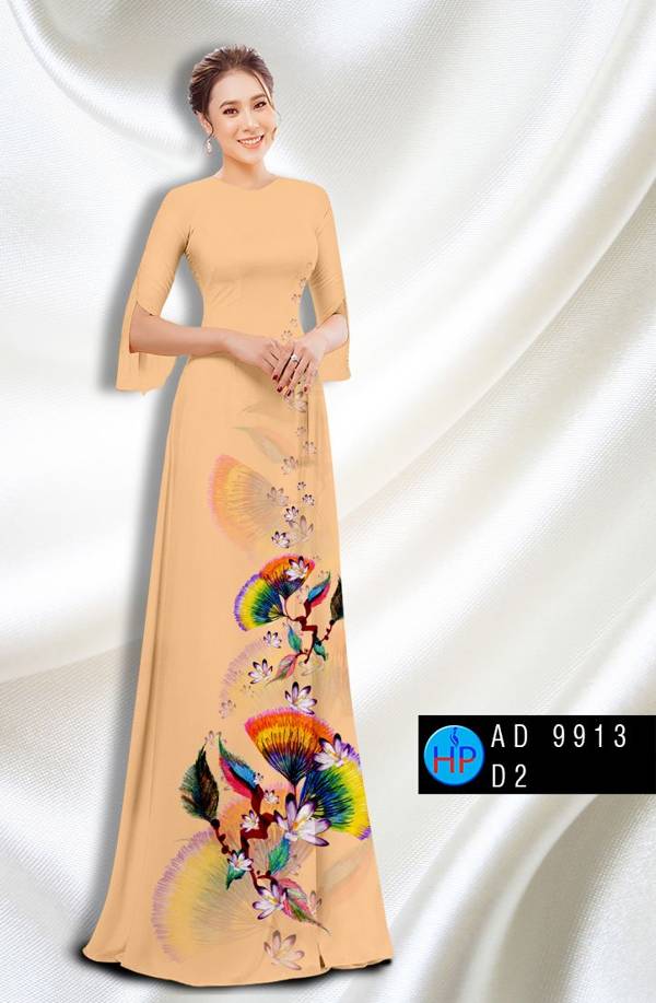 Vải Áo Dài Hoa In 3D Độc Đáo AD 9913 41 Vải Áo Dài Hoa In 3D Độc Đáo AD 9913