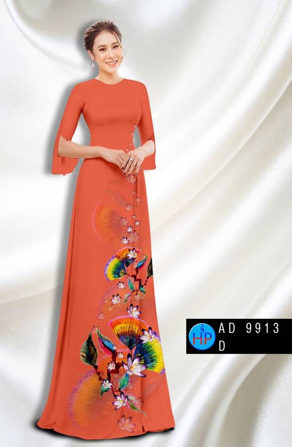 Vải Áo Dài Hoa In 3D Độc Đáo AD 9913 44 Vải Áo Dài Hoa In 3D Độc Đáo AD 9913