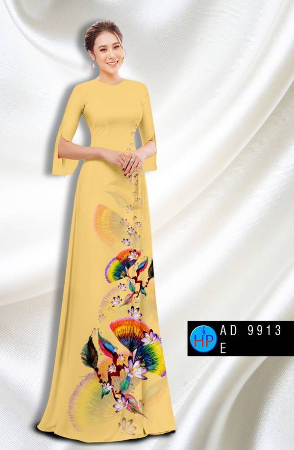 Vải Áo Dài Hoa In 3D Độc Đáo AD 9913 47 Vải Áo Dài Hoa In 3D Độc Đáo AD 9913
