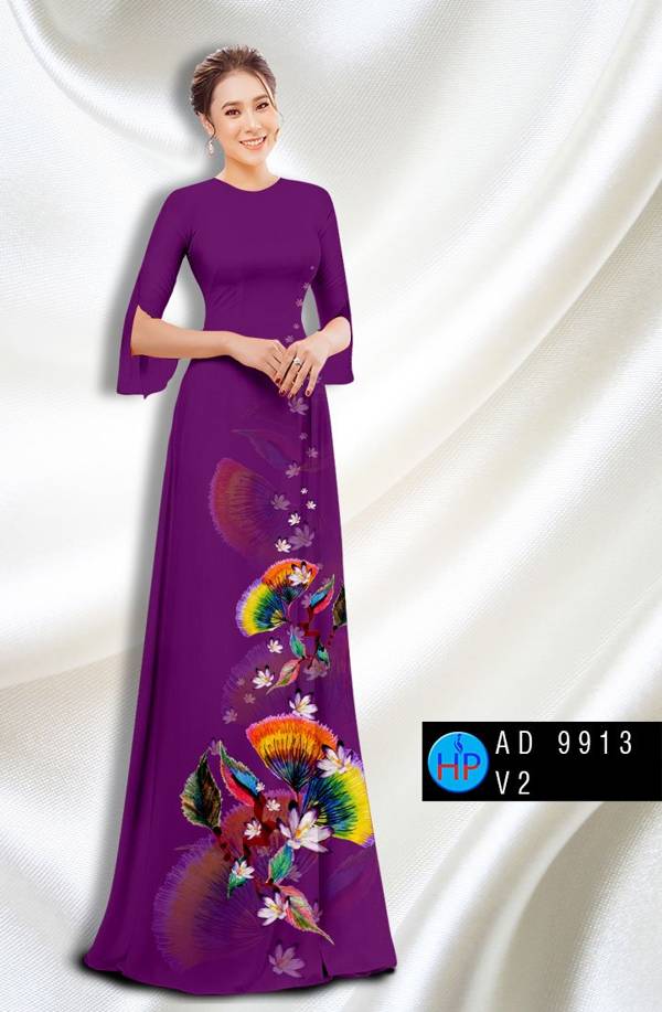 Vải Áo Dài Hoa In 3D Độc Đáo AD 9913 48 Vải Áo Dài Hoa In 3D Độc Đáo AD 9913