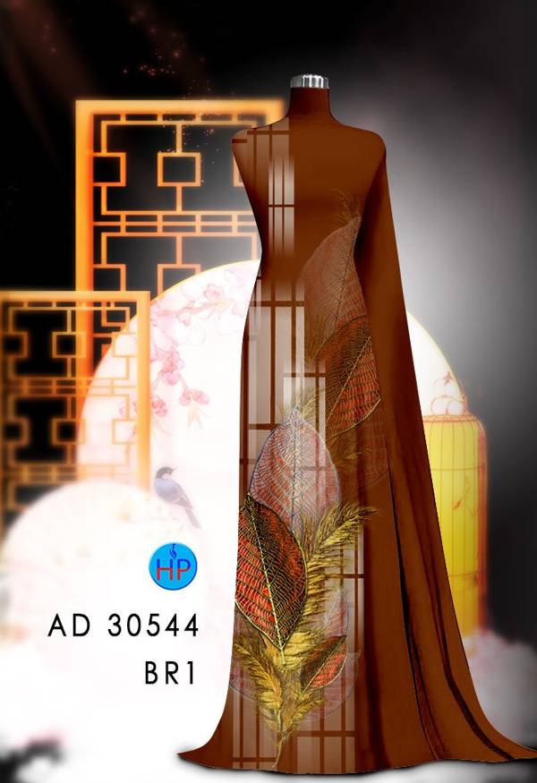 Vải Áo Dài In Hình Lá Thiết Kế 2021 AD 30544 45 Vải Áo Dài In Hình Lá Thiết Kế 2021 AD 30544