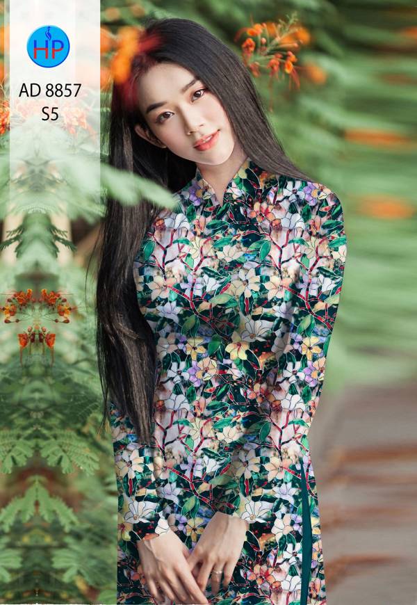 Vải Áo Dài Hoa Đều Kiểu Mới AD 8857 37 Vải Áo Dài Hoa Đều Kiểu Mới AD 8857