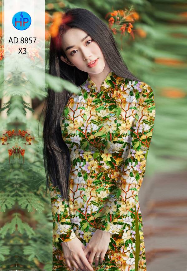Vải Áo Dài Hoa Đều Kiểu Mới AD 8857 38 Vải Áo Dài Hoa Đều Kiểu Mới AD 8857