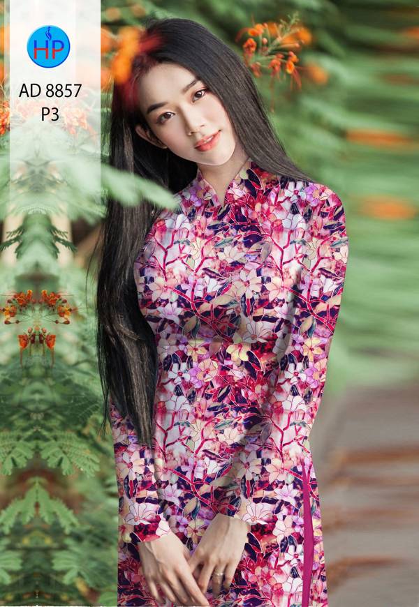 Vải Áo Dài Hoa Đều Kiểu Mới AD 8857 41 Vải Áo Dài Hoa Đều Kiểu Mới AD 8857