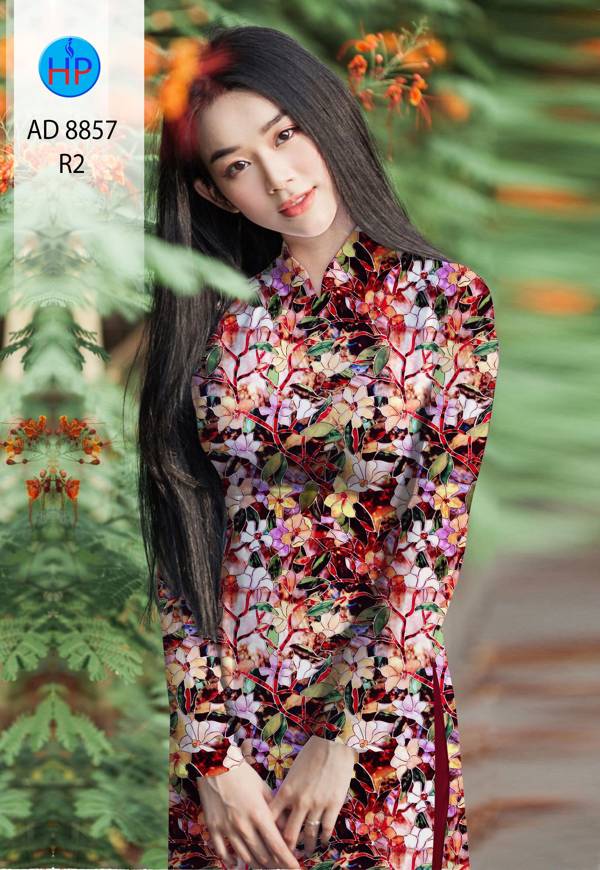 Vải Áo Dài Hoa Đều Kiểu Mới AD 8857 43 Vải Áo Dài Hoa Đều Kiểu Mới AD 8857