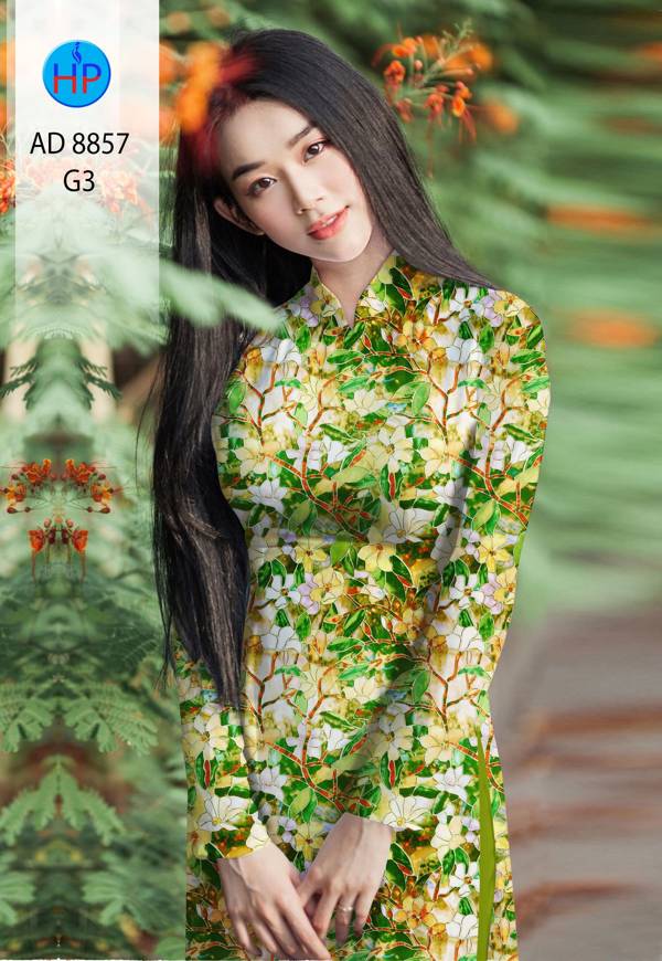 Vải Áo Dài Hoa Đều Kiểu Mới AD 8857 46 Vải Áo Dài Hoa Đều Kiểu Mới AD 8857