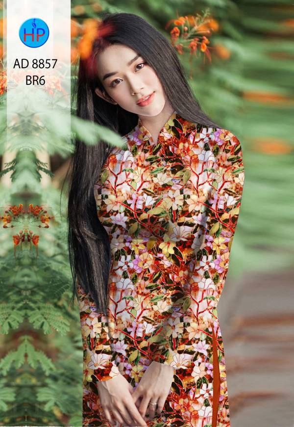 Vải Áo Dài Hoa Đều Kiểu Mới AD 8857 45 Vải Áo Dài Hoa Đều Kiểu Mới AD 8857