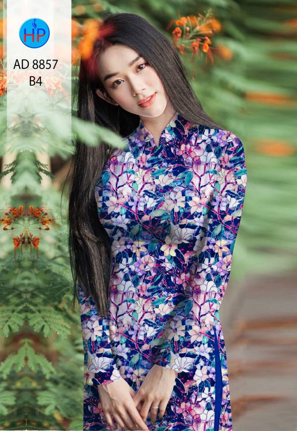 Vải Áo Dài Hoa Đều Kiểu Mới AD 8857 44 Vải Áo Dài Hoa Đều Kiểu Mới AD 8857