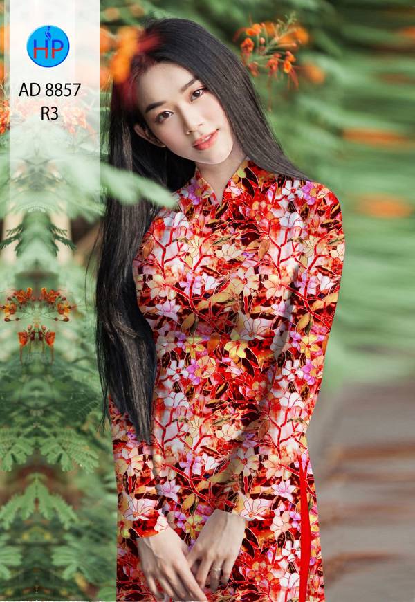 Vải Áo Dài Hoa Đều Kiểu Mới AD 8857 50 Vải Áo Dài Hoa Đều Kiểu Mới AD 8857