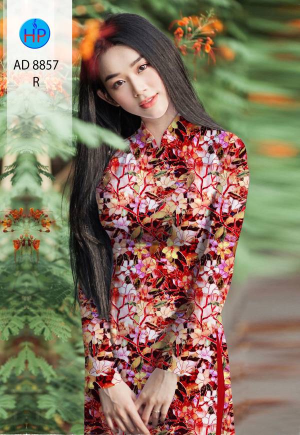 Vải Áo Dài Hoa Đều Kiểu Mới AD 8857 49 Vải Áo Dài Hoa Đều Kiểu Mới AD 8857