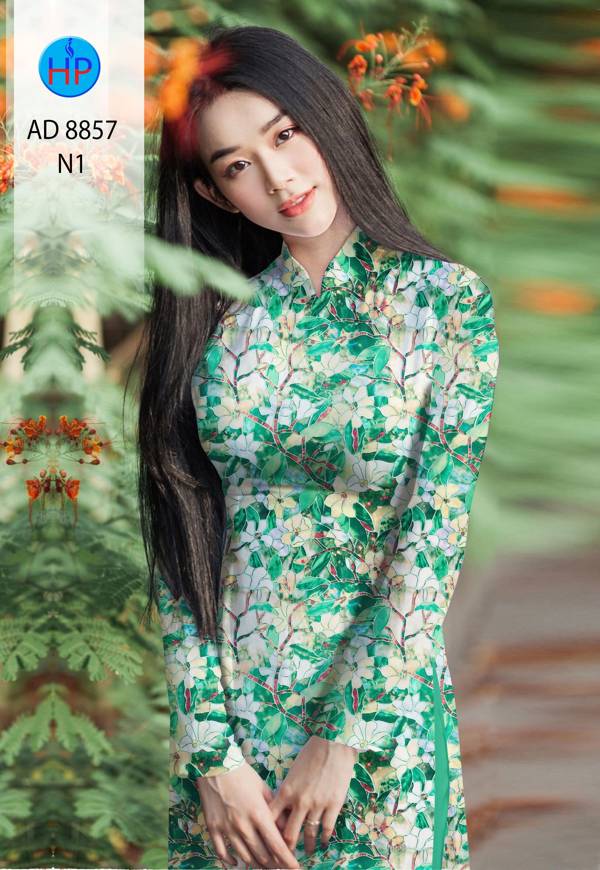 Vải Áo Dài Hoa Đều Kiểu Mới AD 8857 47 Vải Áo Dài Hoa Đều Kiểu Mới AD 8857