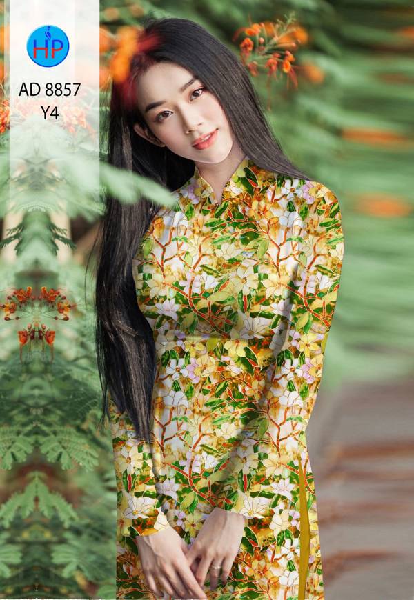 Vải Áo Dài Hoa Đều Kiểu Mới AD 8857 51 Vải Áo Dài Hoa Đều Kiểu Mới AD 8857