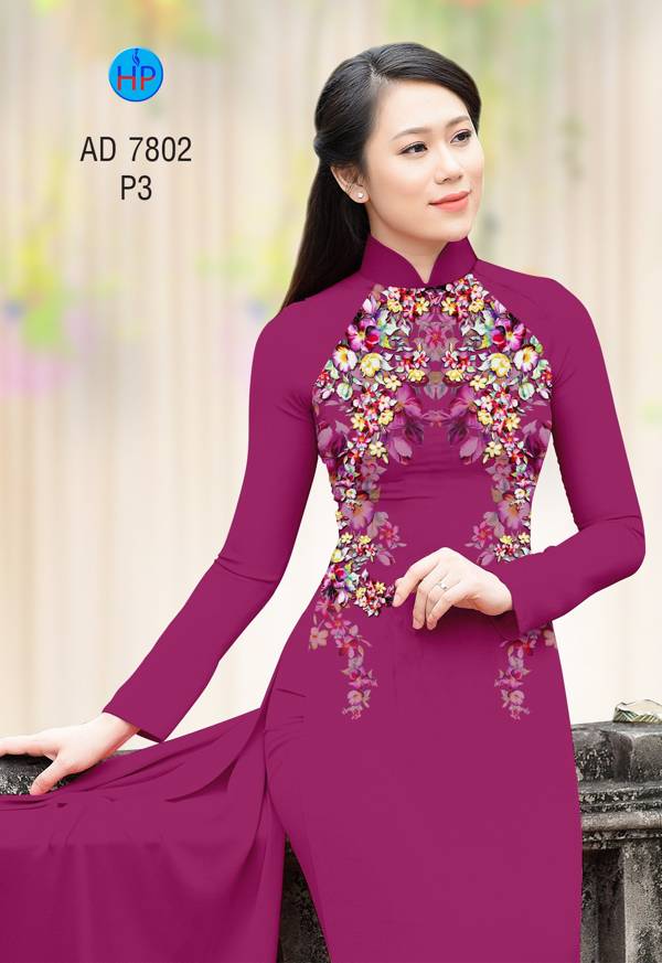 Vải Áo Dài Hoa In 3D Mới Ra AD 7802 37 Vải Áo Dài Hoa In 3D Mới Ra AD 7802