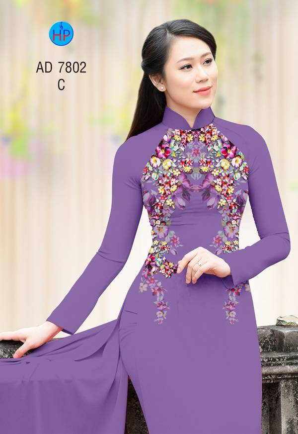 Vải Áo Dài Hoa In 3D Mới Ra AD 7802 40 Vải Áo Dài Hoa In 3D Mới Ra AD 7802