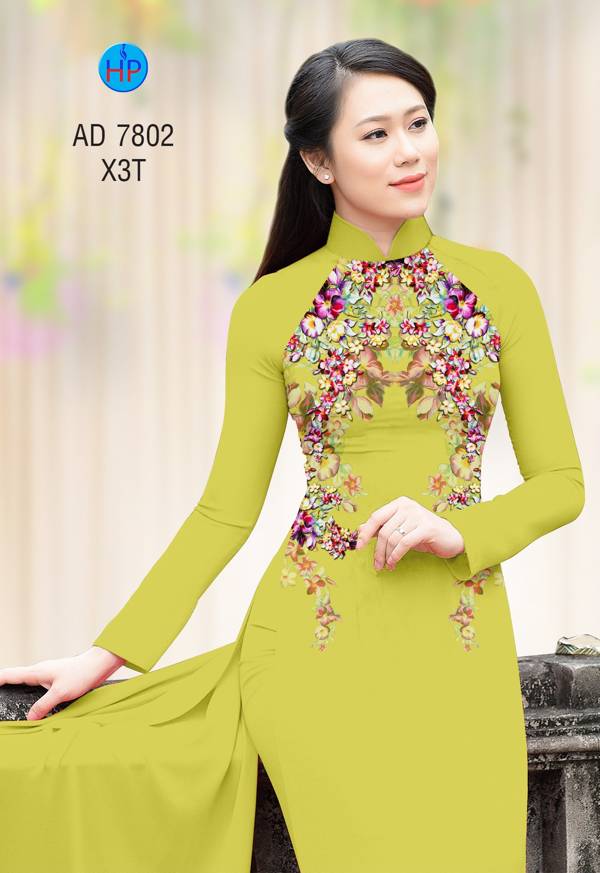 Vải Áo Dài Hoa In 3D Mới Ra AD 7802 42 Vải Áo Dài Hoa In 3D Mới Ra AD 7802