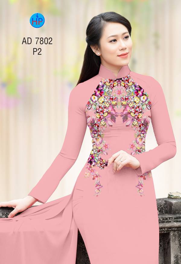 Vải Áo Dài Hoa In 3D Mới Ra AD 7802 41 Vải Áo Dài Hoa In 3D Mới Ra AD 7802