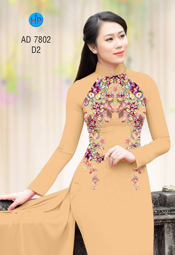 Vải Áo Dài Hoa In 3D Mới Ra AD 7802 44 Vải Áo Dài Hoa In 3D Mới Ra AD 7802