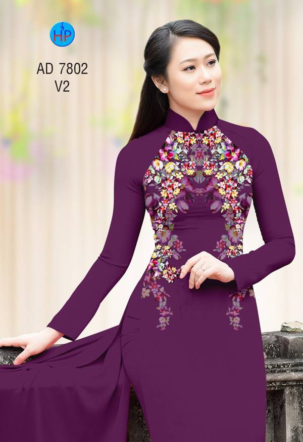 Vải Áo Dài Hoa In 3D Mới Ra AD 7802 43 Vải Áo Dài Hoa In 3D Mới Ra AD 7802
